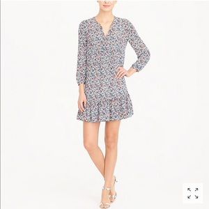 J. Crew relaxed floral printed long sleeve dress L